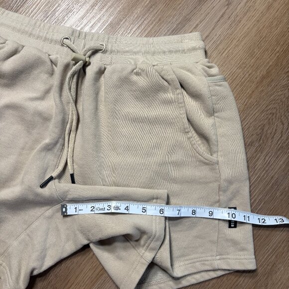 ASRV French Terry Tech Sweat Shorts size L large sand khaki 6" inseam bone - Picture 4 of 5